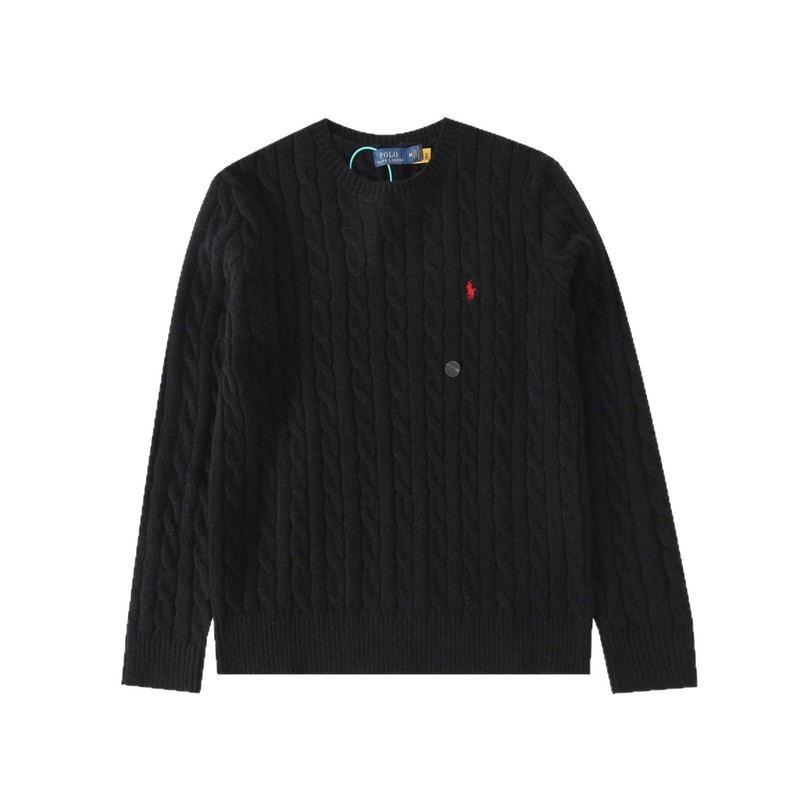 跨境Ralph Lauren  拉夫劳伦 纯色LOGO刺绣圆领套头长袖毛衣|undefined