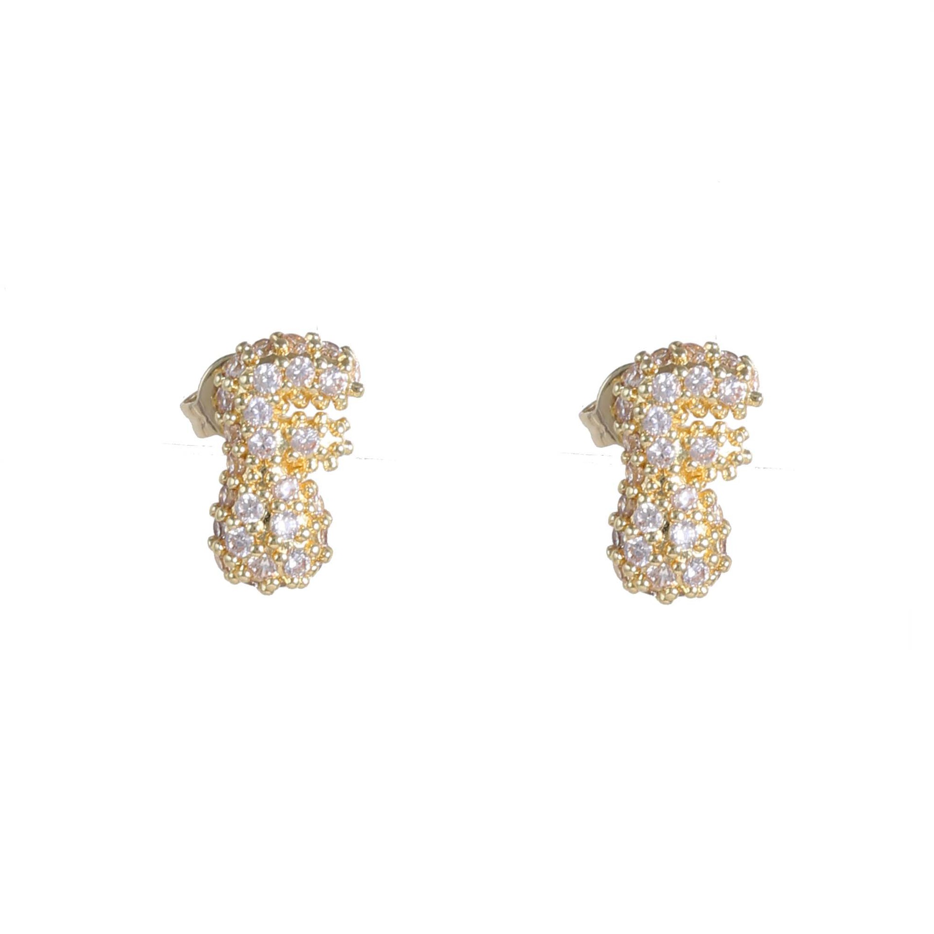 6g Weight Copper Ear Needle Material Ear Studs Classification 1 Pair Quantity Daily Occasion Copper Material Letter Pattern All Seasons Season Women's Gender Plating Design Classic Style Style 1 Pair Classic Style Letter Plating Copper Ear Studs 11