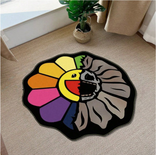 New Cross-Border Crystal Velvet Floor Mat Sunflower Non-Slip Wear-Resistant Mat Home Bedroom Living Room Stain-Resistant and Easy-Care Floor Mat