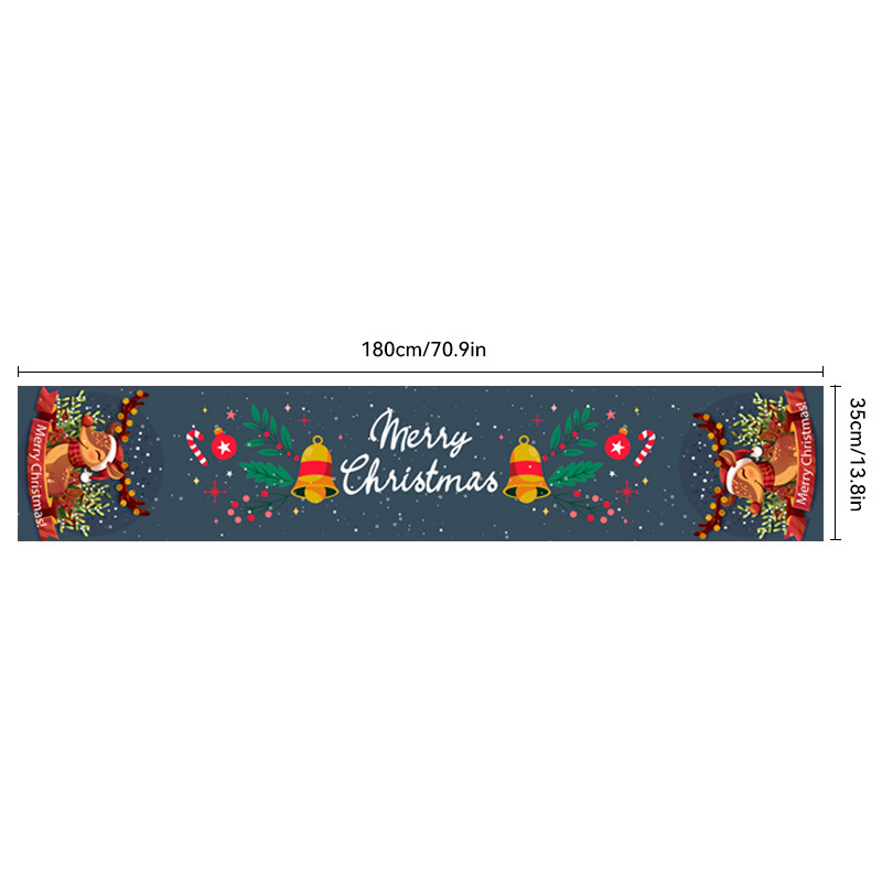 新しいクリスマステーブルクロス用品ポリエステルオックスフォード布テーブルフラグクリエイティブクリスマステーブルフラグテーブル装飾プリントフラグ|undefined