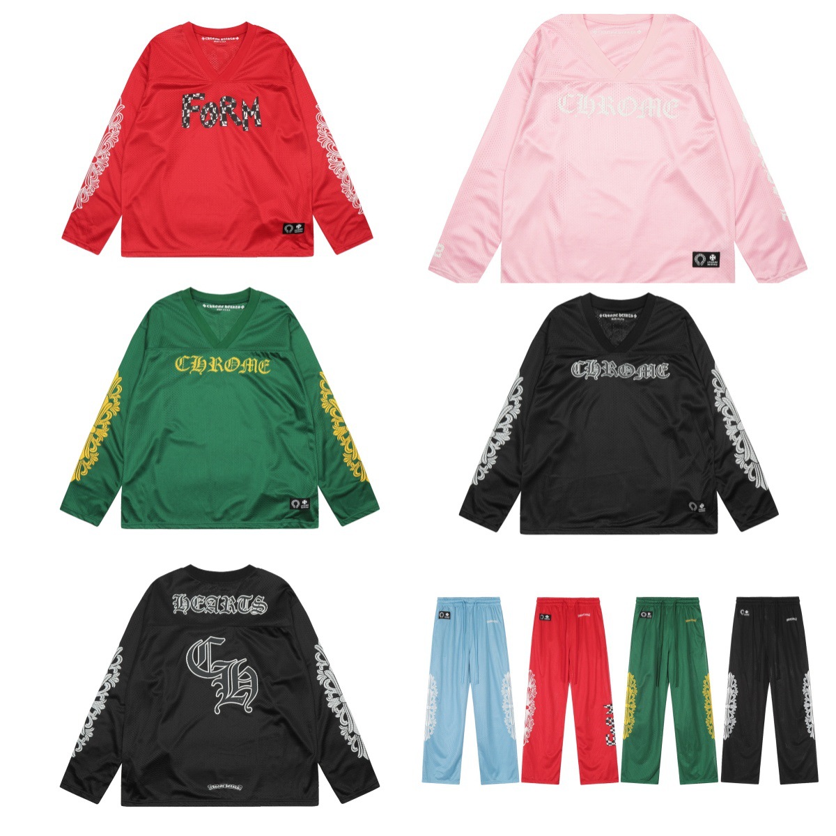 24跨境正确版克罗伈 Chrome Hearts 梵文时尚球服长袖T恤男女同款