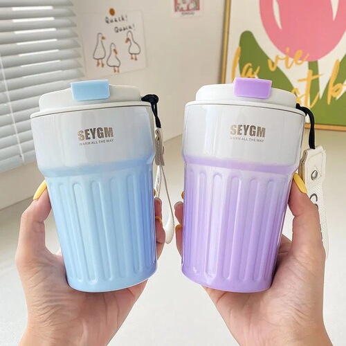 New trendy women's insulated cup with high aesthetics, 304 stainless steel, simple design, portable car office coffee cup