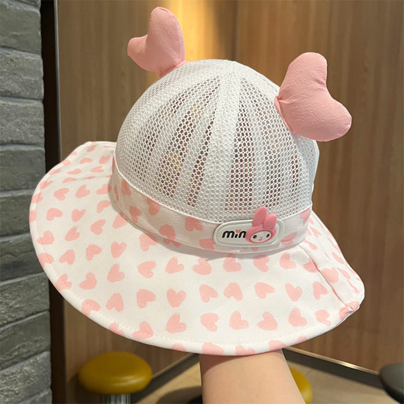 Sombrero para niños verano estilo fino malla transpirable sombrero grande parasol protector solar sombrero de pescador hombres y mujeres sombrero de lavabo de sol para bebés