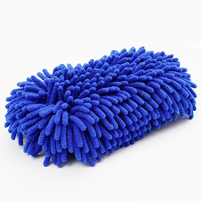 雪尼尔擦车海绵块车用清洁珊瑚绒擦车海绵长毛防滑打蜡擦车海绵