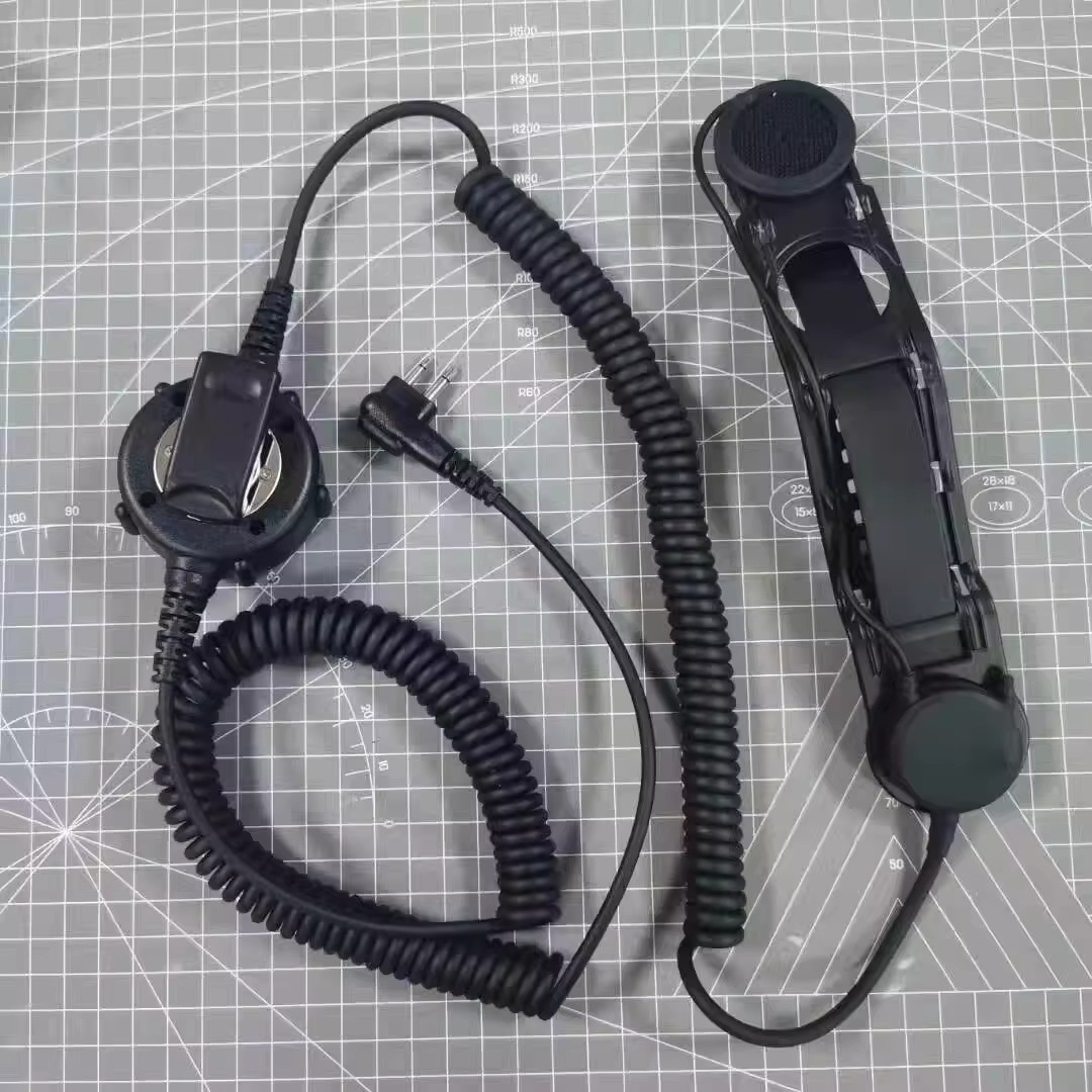 对讲机头骨传导消防用头盔耳机骨传导麦克风K头M头各种接口