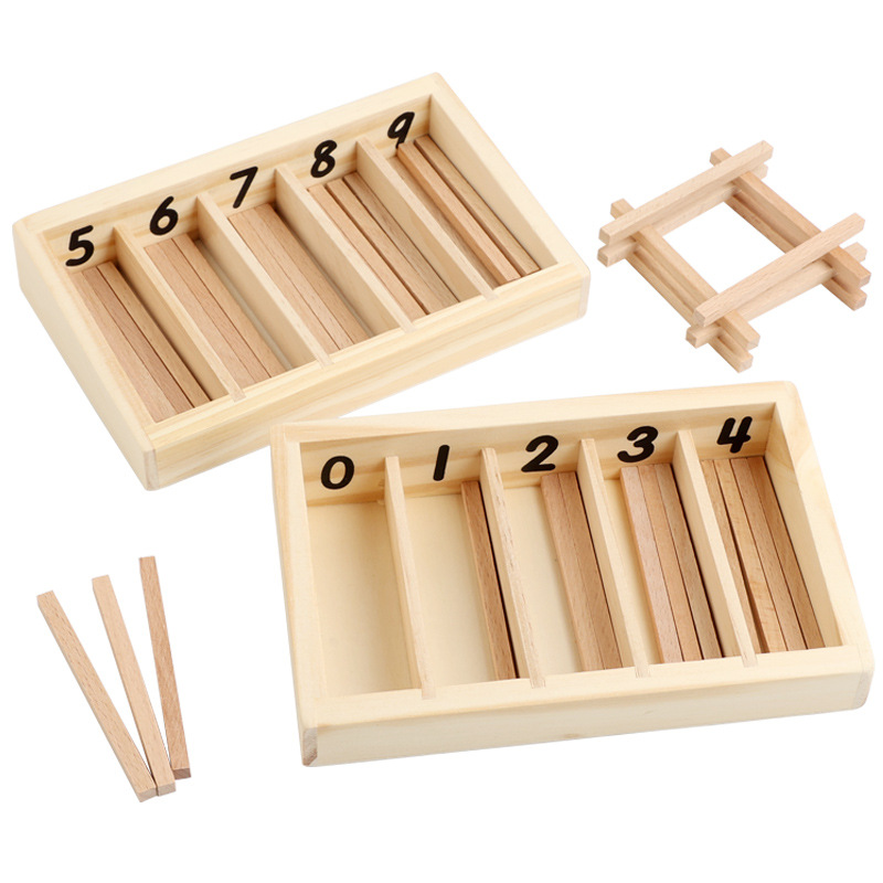 Nuevo producto transfronterizo caja de varilla de huso ayudas didácticas para la educación de la primera infancia ayudas didácticas Montessori ayudas didácticas para la educación sensorial Montessori