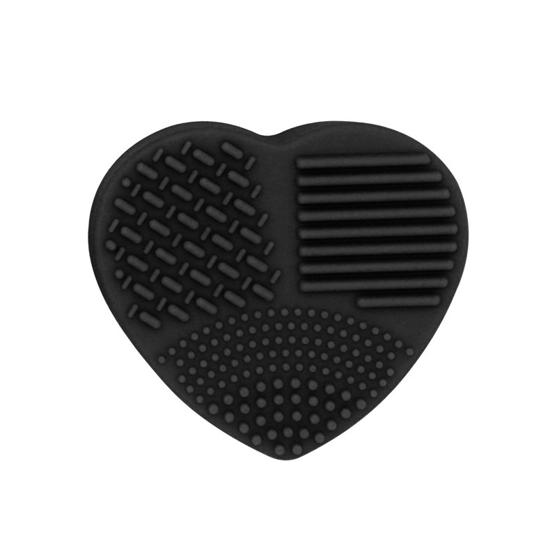 Caja de lavado en forma de corazón esponja de silicona cariño cepillo de maquillaje caja de limpieza en seco caja de limpieza de cepillo de maquillaje de doble uso