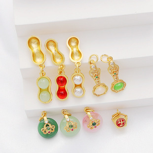 18K����ɫ�ʯ���L����������朵���diy�ֹ��Ʒ�������