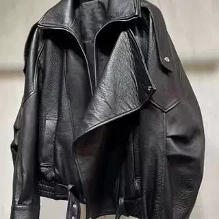 黑色复古短款机车皮衣外套女2026秋季超好看设计感小个子酷飒夹克