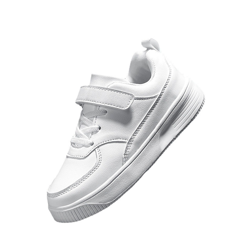 Campus pequeños zapatos blancos zapatos deportivos para niños zapatos blancos primavera nuevo estilo cuero impermeable para niños y niñas