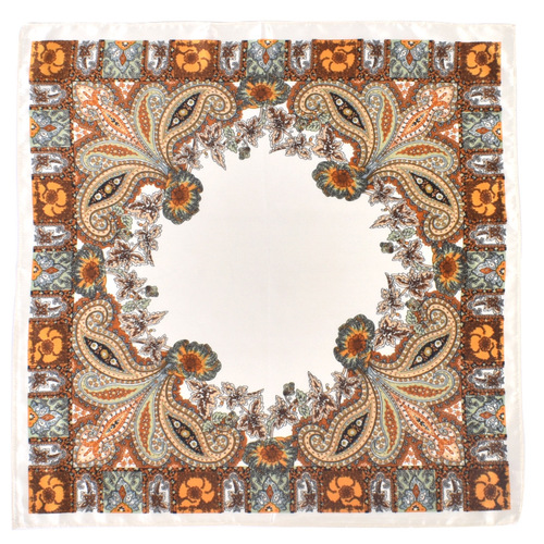 Cross-border new women's silk scarf printed satin 60 large cashew nut square scarf wholesale professional small square scarf