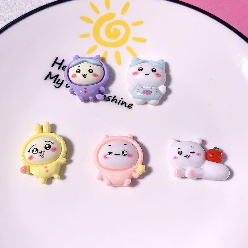 Nuevos dibujos animados Ji Kawaddi accesorios de resina crema pegamento para el cabello clip para el cabello caso de teléfono móvil colgante botón de zapatos muñeca