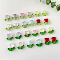 Тюльпан цветы листья лодки стеклянные разбросанные бусы ручной работы diy древний ветер волосы булочки серьги ручной работы бисер материал