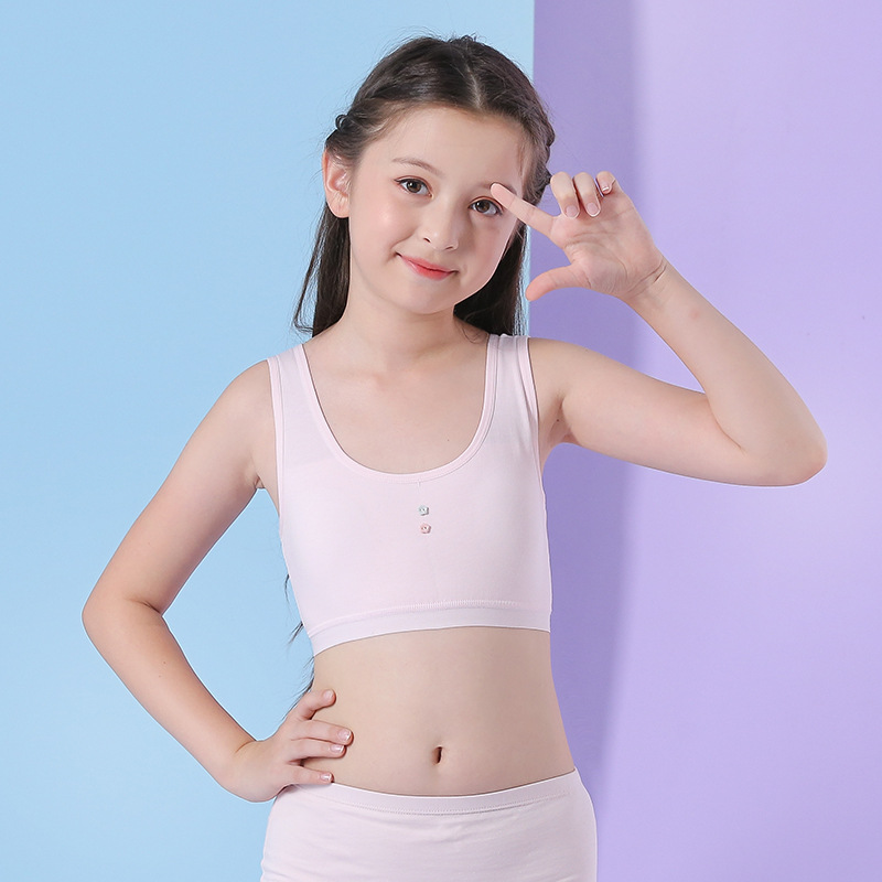 Chaleco pequeño para niñas en etapa de desarrollo, ropa interior para adolescentes, sujetador estilo coreano para niñas de primaria y secundaria, transpirable y absorbente del sudor.