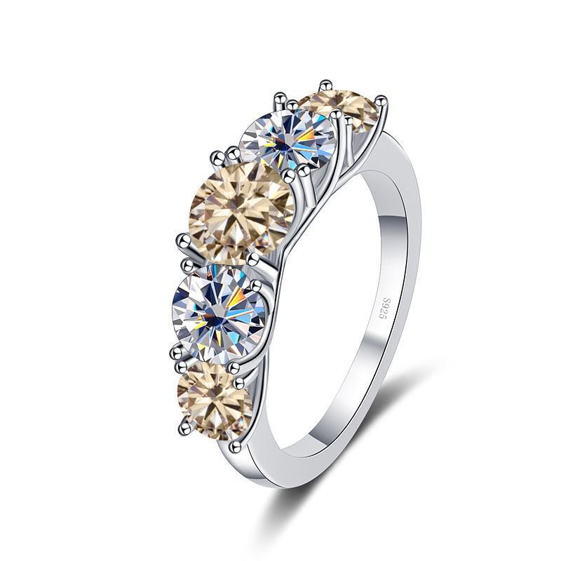 Anillo de plata esterlina s925 transfronterizo de estilo europeo y americano, anillo de diamante de diamante de 3.6 quilates de alta calidad