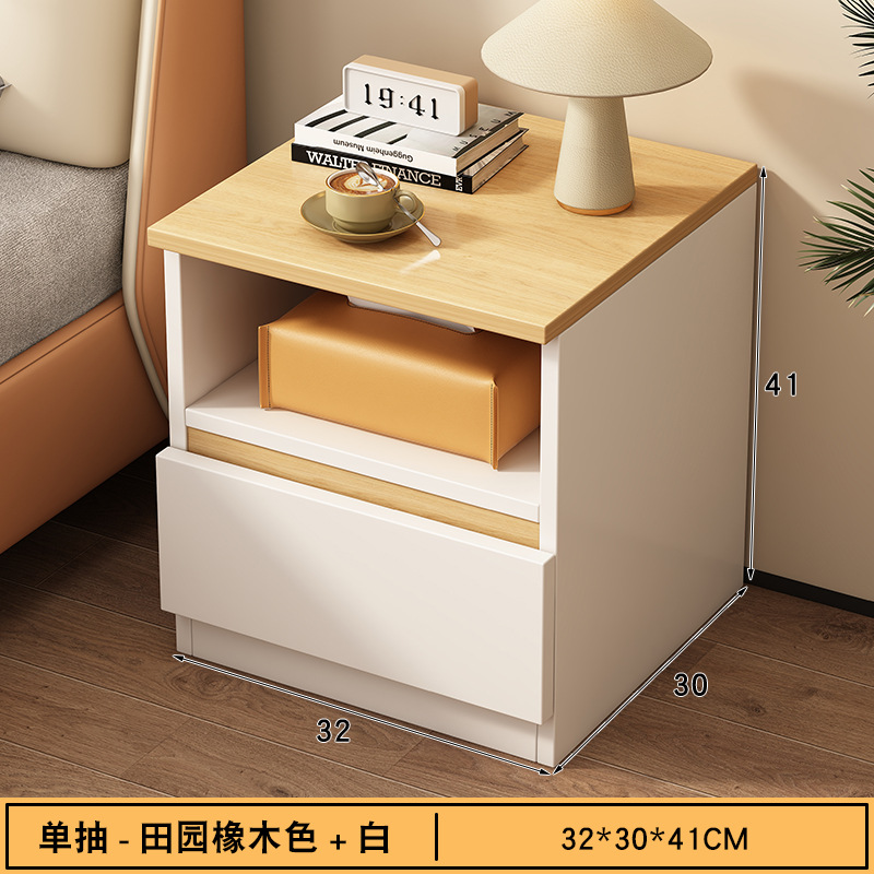 Mesa de cabezal de cama simple y pequeña multifuncional con armario de almacenamiento de extracción para habitaciones de alquiler de dormitorios pequeños armarios de cama
