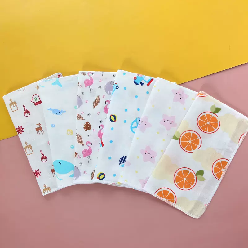 纯棉方巾婴儿洗脸毛巾全棉纱布方巾幼儿园纯棉纱布方巾口水巾