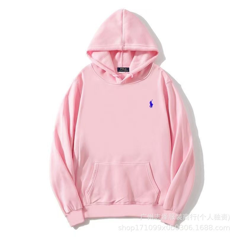 跨境拉夫劳伦LR刺绣小马男卫衣春秋款女连帽卫衣休闲宽松纯色运动|undefined