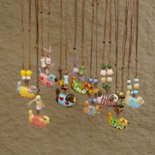 景德镇陶瓷清新甜美可爱潮流个性腊肠狗项链甜酷风童趣创意项链