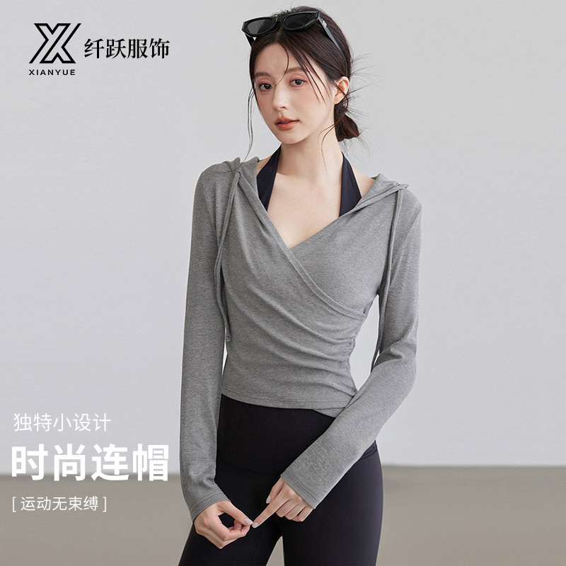 Yoga Wear Sports Tops for Women in Autum New Slimming Look Quick-Drying Long-Sleeved Casual Jackets Hooded Fitness Clothes