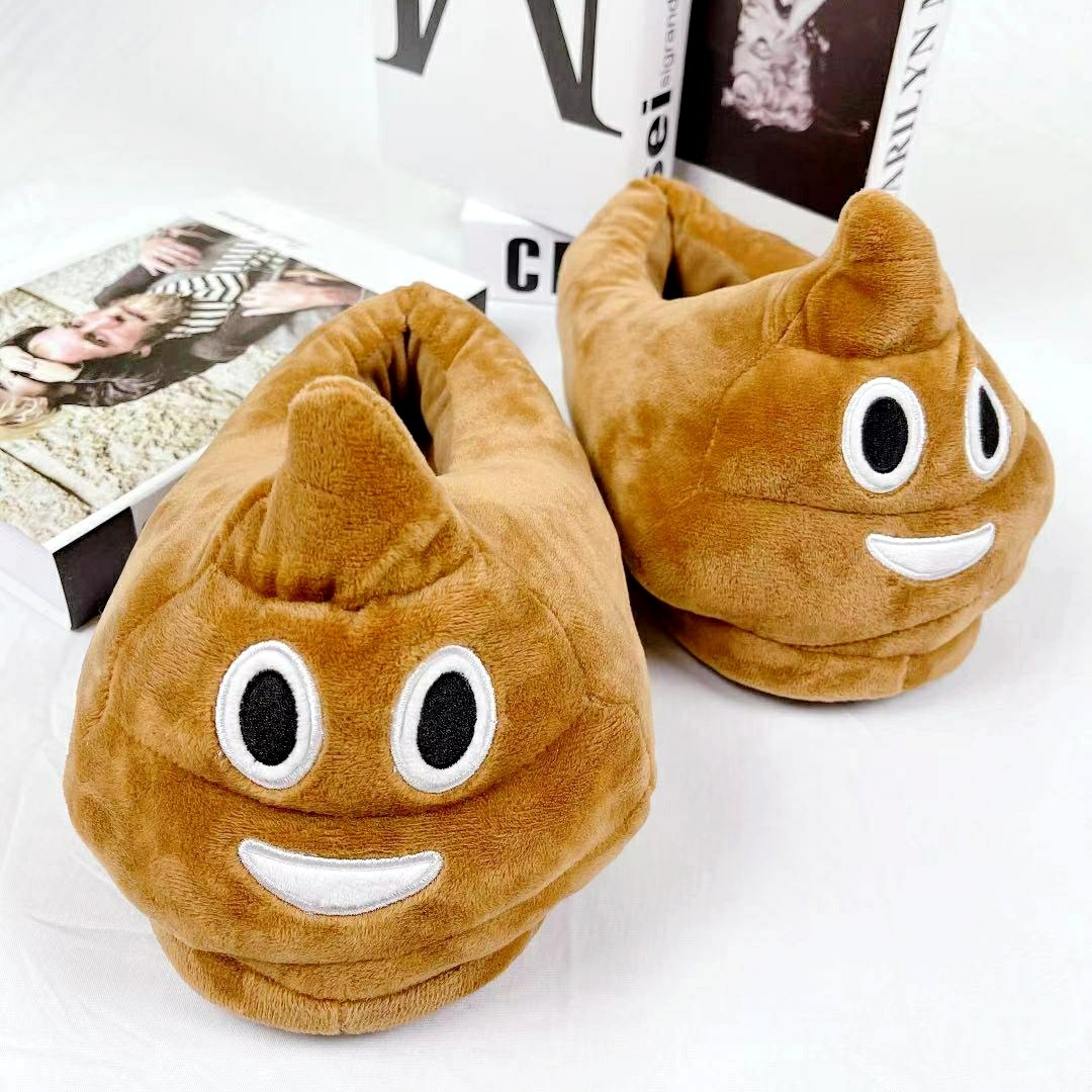 Pantuflas cálidas de expresión para interiores de otoño e invierno, heces para adultos súper suaves, pantuflas de algodón de felpa para el hogar con dibujos animados_voghion.com