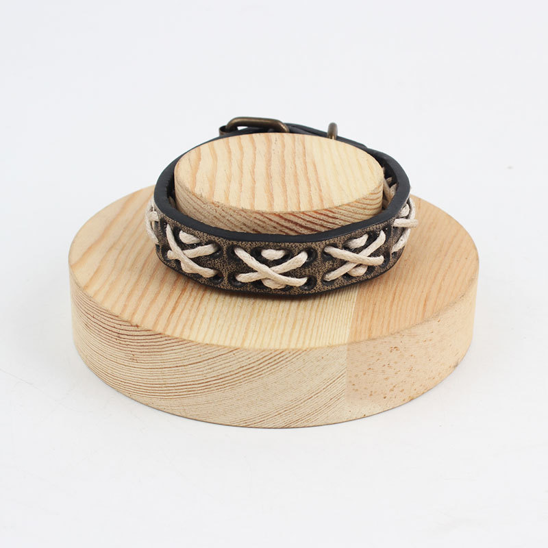 polyurethane genuine design retro woven bracelet handmade