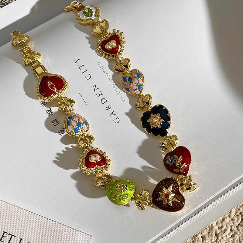 Asymmetrical, Plating Design 1 Piece 1 Pair Elegant Retro Lady Heart Shape Flower Artificial Crystal Alloy Asymmetrical Plating Women's Bracelets Earrings Necklace