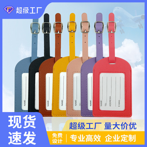 Creative travel case luggage tag with leather PU material, designed for cross-border new multi-color leather airplane boarding pass, suitable for check-in and boarding.