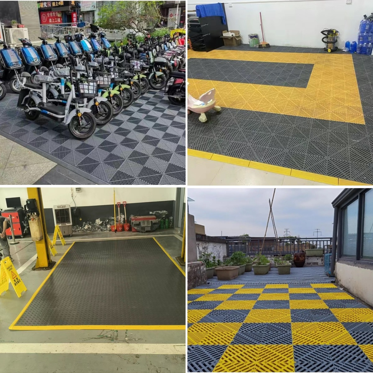 Rejilla de piso de la sala de lavado de autos, belleza de autos, parrilla de taller de lavado de autos, tablero de rejilla de drenaje de piso, tapete de plástico, ranura de excavación gratuita