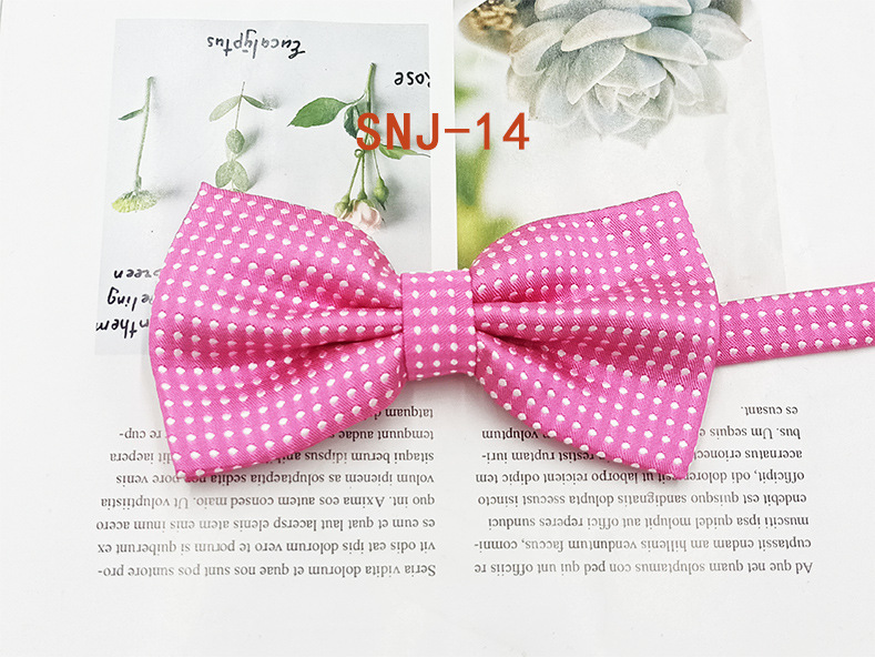 Nuevo fabricante en stock profesional ropa formal Caballero pajarita poliéster seda Dot Double Fold hombres pajarita novio padrino