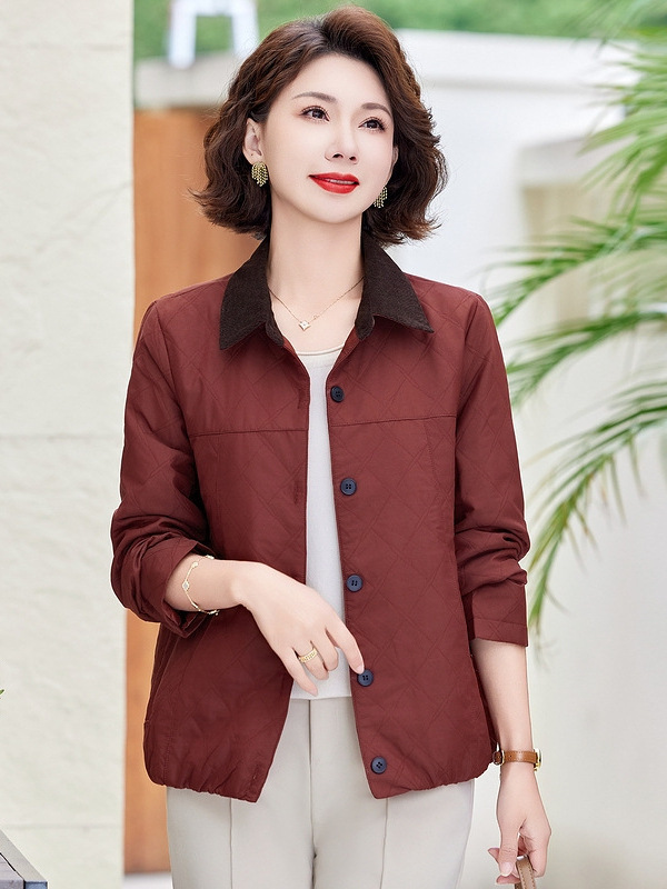 批发中老年妈妈外套2025新款洋气短款时尚休闲外套减龄时尚上衣|undefined