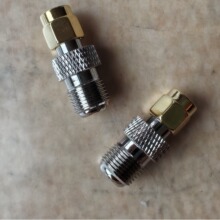英制全铜F母头转SMA公射频转换头，电视天线转接头