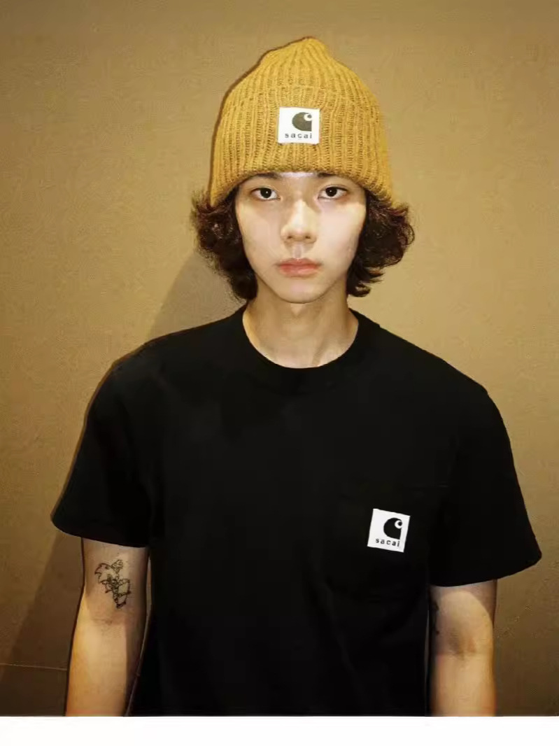 顶牛！卡哈char X saci 联名双侧开衩暗扣口袋T恤短袖陈冠希同款