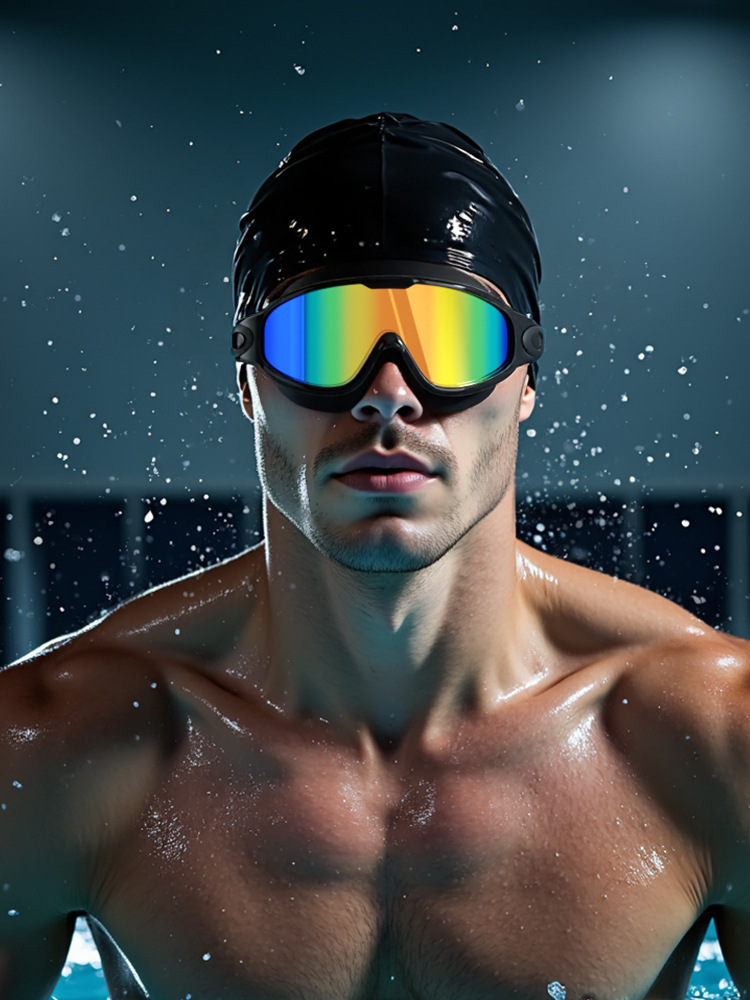 Gafas de Natación Galvanizadas de Marco Grande para Adultos de PC Antiempañante para Adultos