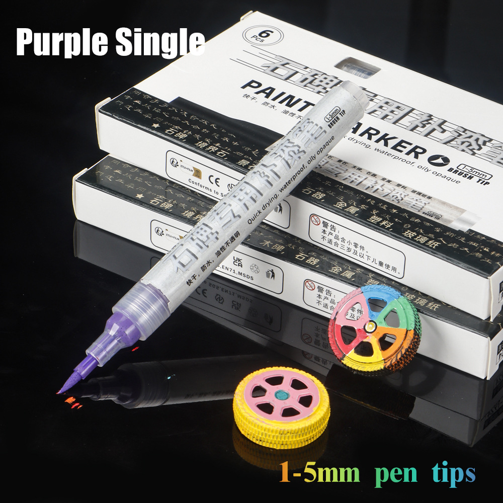 12 colores bolígrafo de pintura blando conjunto de cepillo aceitoso graffiti bolígrafo de pintura impermeable no desvanecido bolígrafo al por mayor