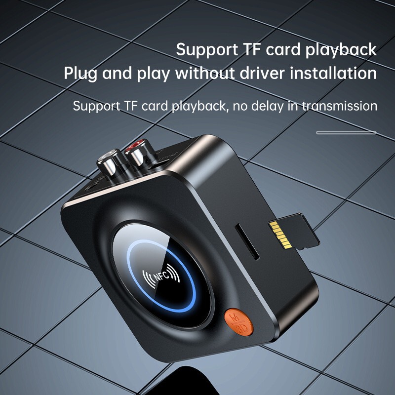 C 52 bluetooth 5.1オーディオ受信機NFC車載bluetoothアダプタRCAは通話tfカードMP3再生をサポートしています|undefined
