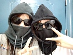 Cross-border outdoor cycling helmet face mask, windproof and warm ski headgear, large polar fleece knit hat