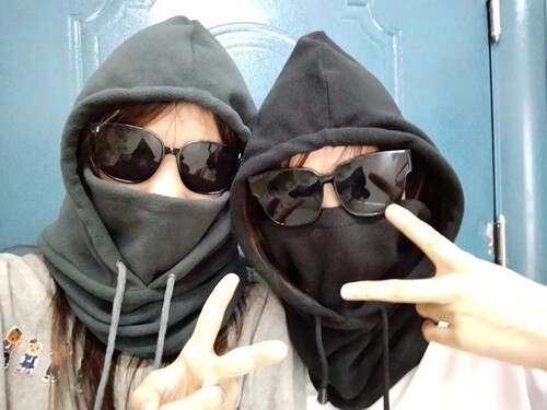 Cross-border outdoor cycling helmet face mask, windproof and warm ski headgear, large polar fleece knit hat