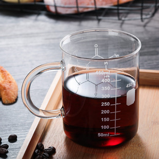 450ml scale cup high temperature resistant glass coffee cup with scale heat resistant glass beaker glass milk breakfast cup