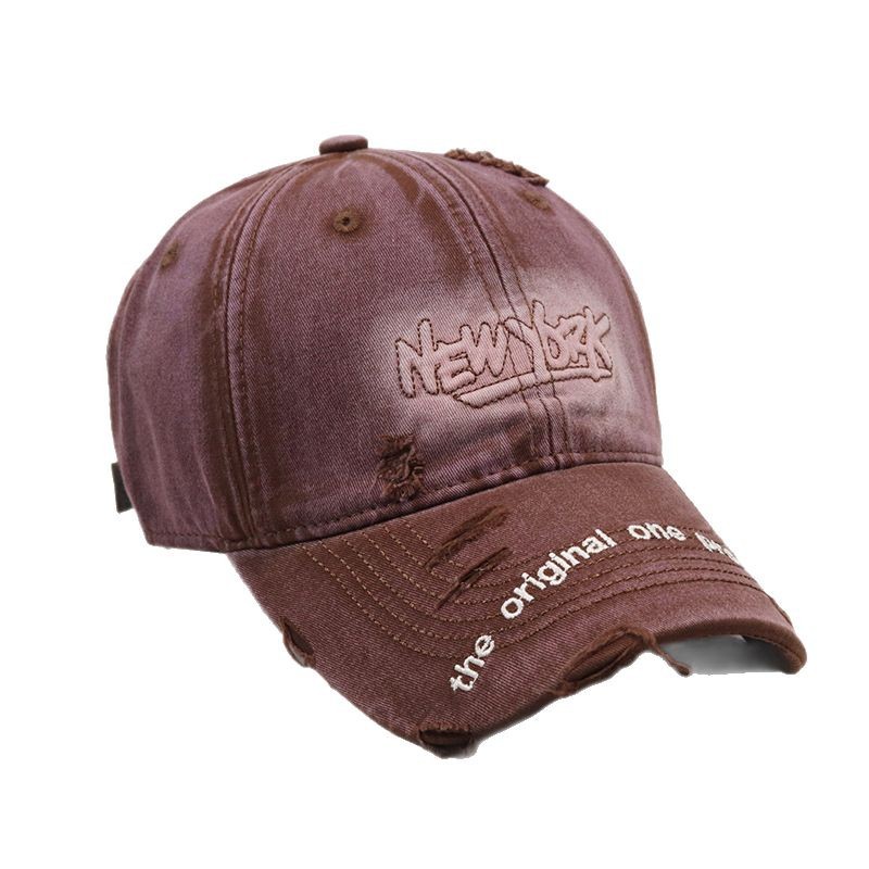 Nuevo agujero viejo bordado letras vaqueros sombrero de béisbol superior suave para hombres y mujeres primavera y verano casual gorra de la lengua sombrero