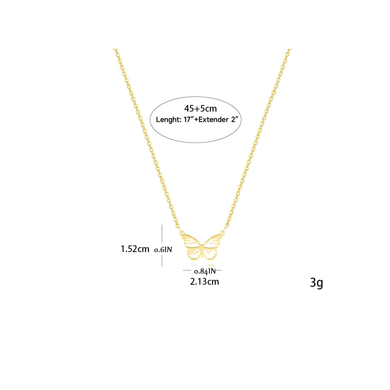 5g Weight PVD Coated Gold Plating Process Real Gold Plated Plating Material 304 Stainless Steel Pendant Material Pendant Necklace Classification 304 Stainless Steel Chain Material cable chain Chain Type 1 Piece Quantity Casual, Daily Occasion 304 Stainless Steel Material Cat, Butterfly Pattern Women's Gender Plating Design Sweet, Simple Style Style Gold, Silver Color Wholesale Jewelry Sweet Simple Style Cat Butterfly Airplane 304 Stainless Steel 18K Gold Plated Plating Pendant Necklace 25