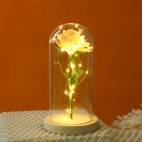 Acrylic New Style Eternity Flower Qixi Gift Creative Atmosphere Decoration Lamp Rose Transparent Micro Landscape Ornament