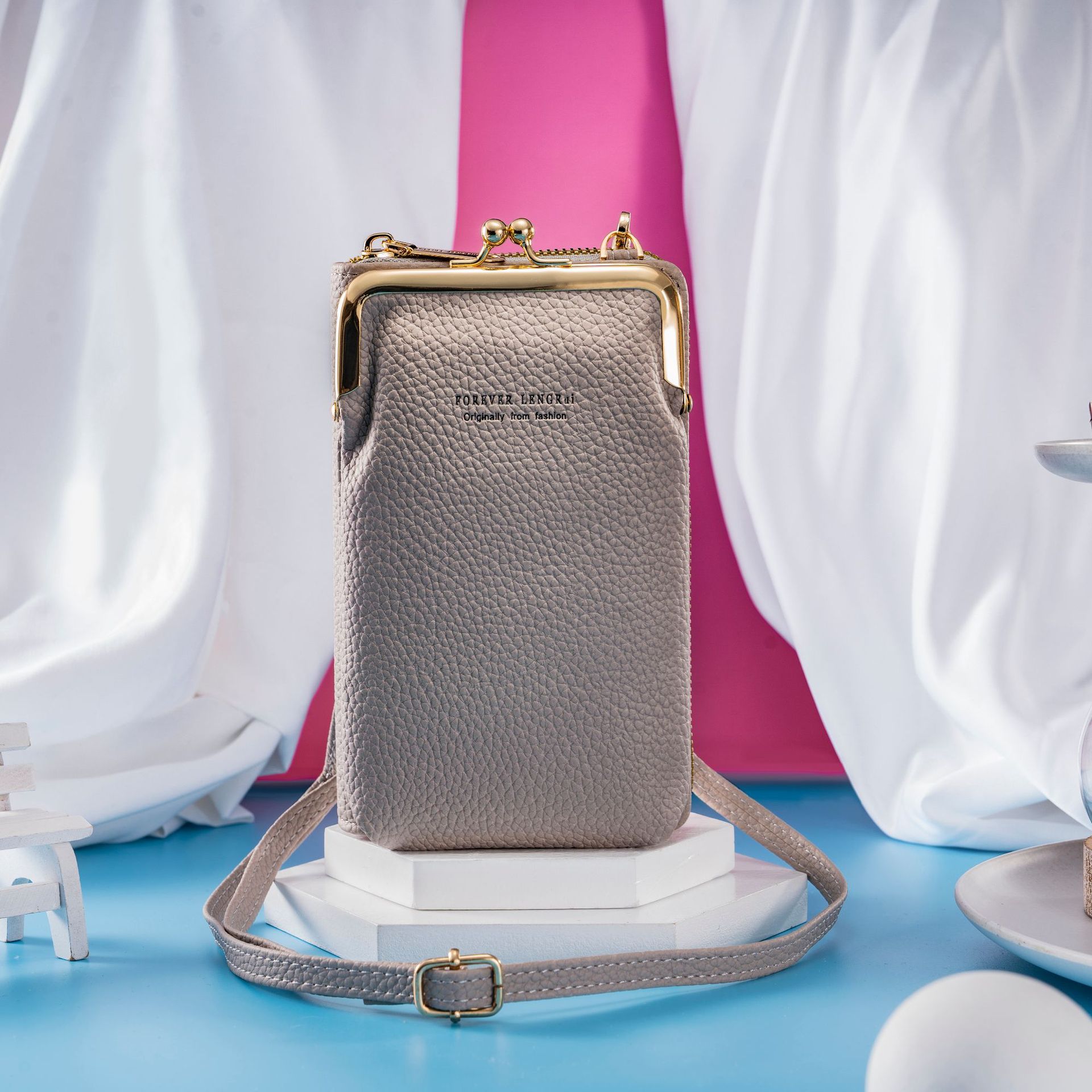 Nuevo de las mujeres crossbody estilo coreano macaron bolso del teléfono móvil al por mayor de gran capacidad multi-funcional de color sólido bolso de hombro de moda