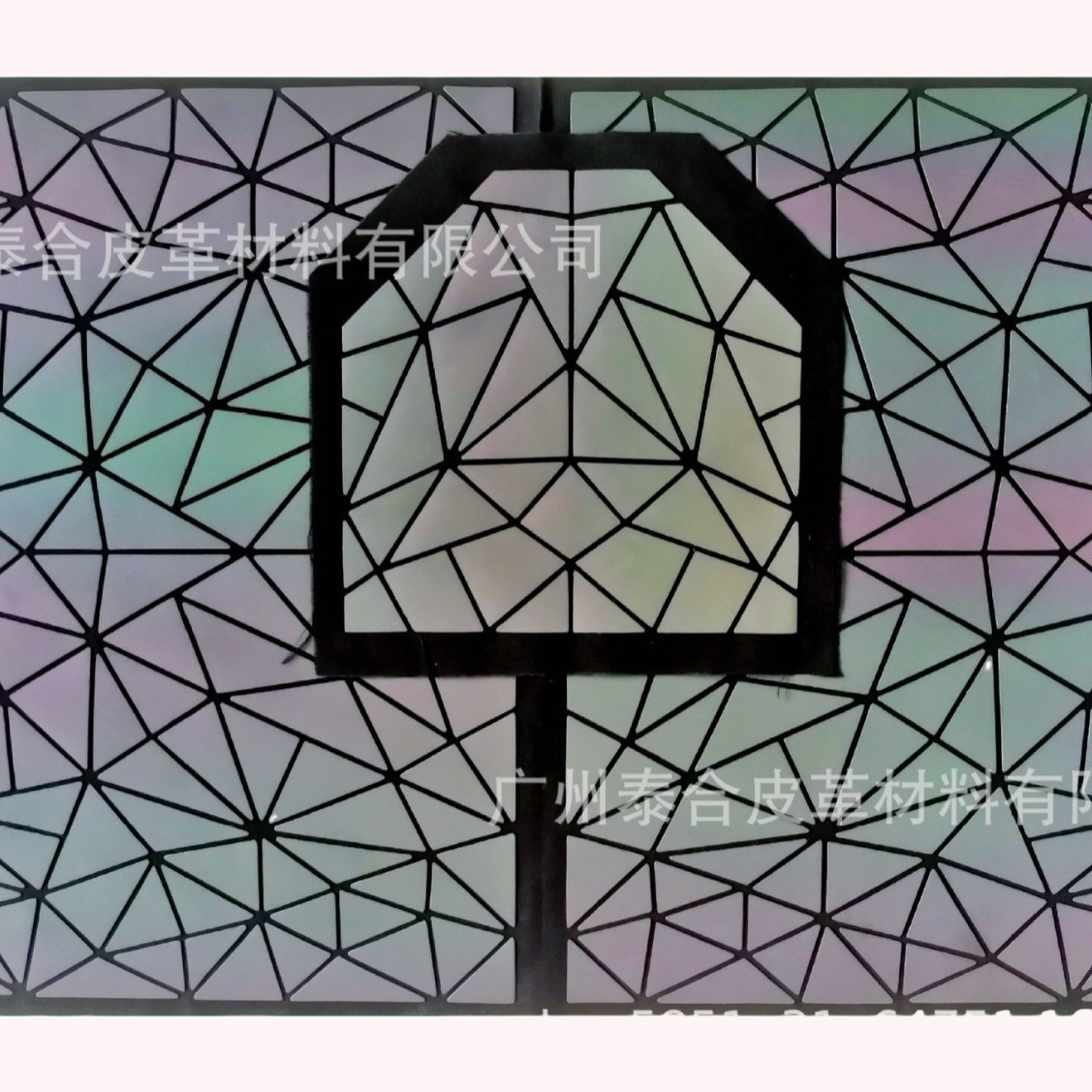 Mochila reflectante empalme pu cuero triangulo sastring House Sanisheng geométrico rombo cuero colorido cuero artificial