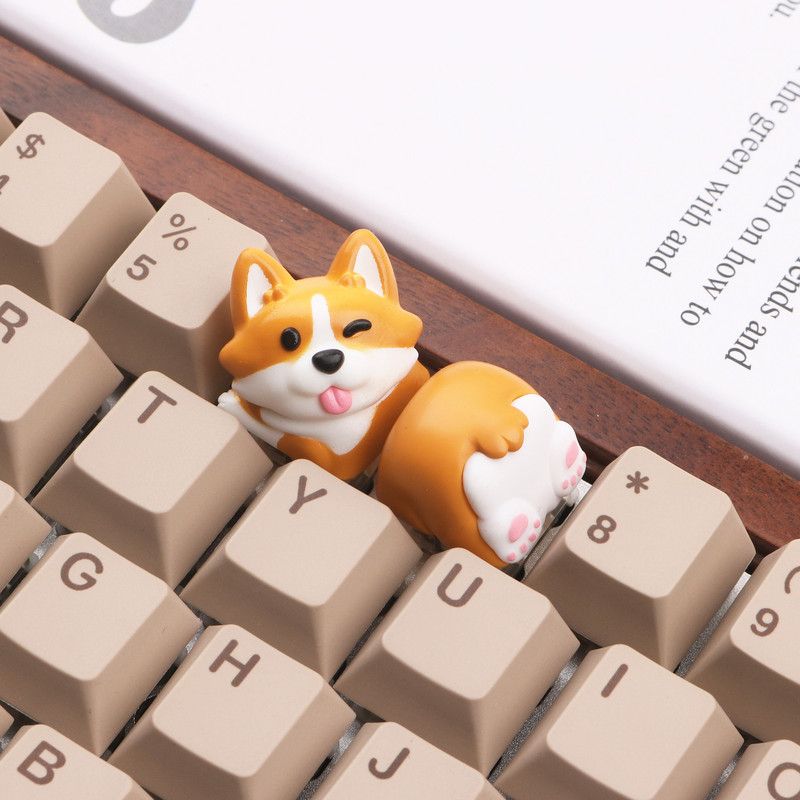 Corgi keycap butt Shiba Inu hand-painted creative personality cute three-dimensional keycap mechanical keyboard keycap gift