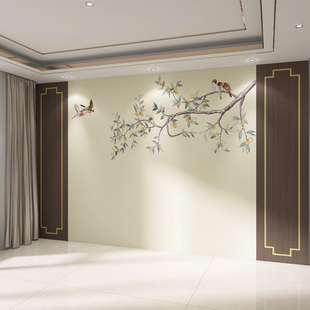 3D Stereo New Chinese Style Tv Background Wall Cloth Living Room Wallpaper Living Room Sofa Decorative Wall Cloth Mural