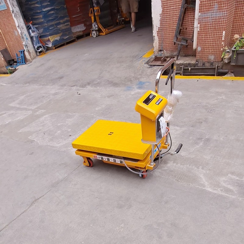 Escala electrónica de elevación manual de la plataforma de elevación del coche hidráulico de pesaje de elevación del coche móvil plataforma de empuje de la mano del coche