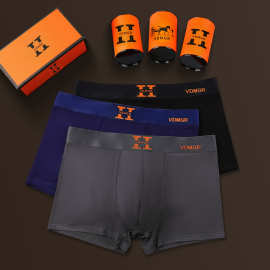 男士莫代尔内裤科技磁石温感平角裤抗菌透气养护四角裤头罐装礼盒