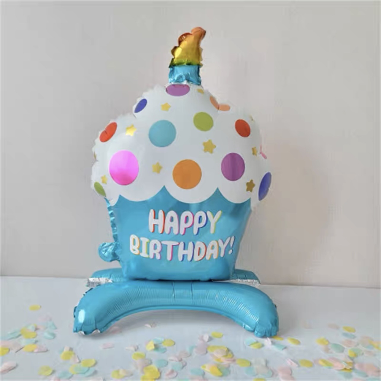 Base azul pastel de cumpleaños