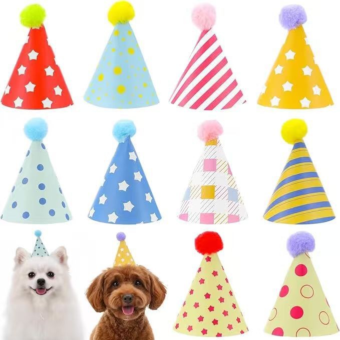 New Paper Hats Cross-Border Amazon Mini Birthday Hats Party Decorations Headwear Pet Dolls Dogs